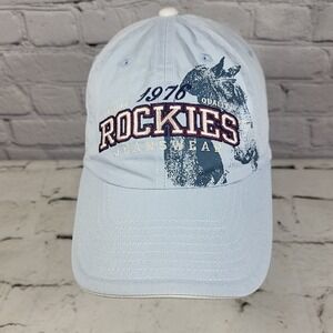 Rockies Genuine Jeaswear Hat Unisex OSFA Blue Adjustable Ball Cap Flaw